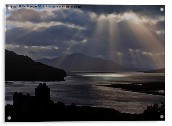 Eilean Donan Castle Sun Rays Acrylic by Bel Menpes