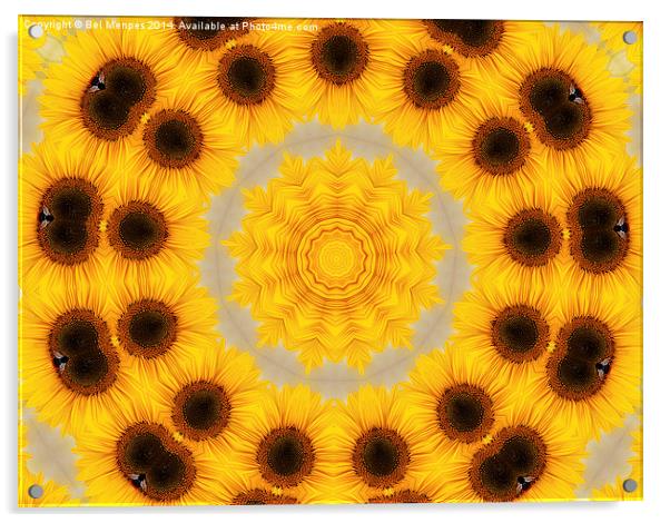 Sunflower Abstract Acrylic by Bel Menpes
