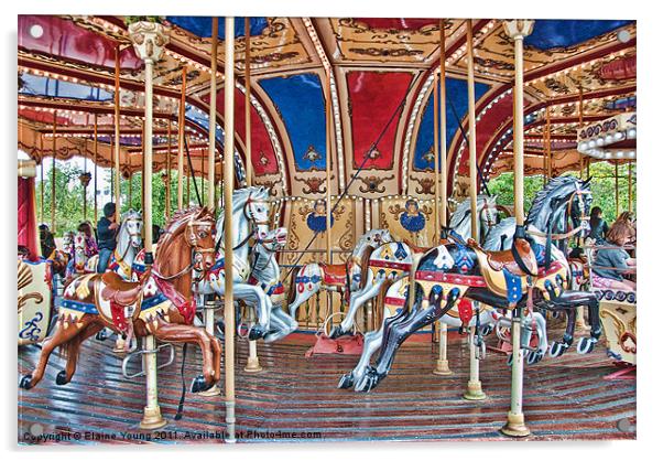 Carousel Acrylic by Elaine Young