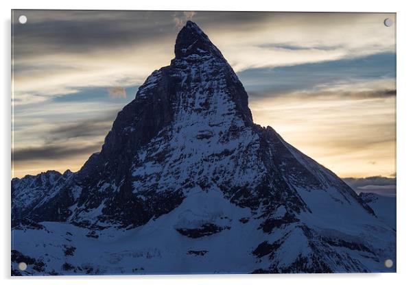 Matterhorn Sunset Acrylic by James Grant