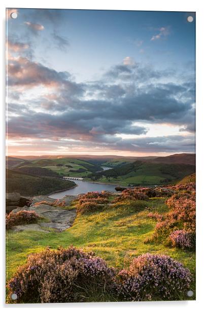  Bamford Edge Heather Acrylic by James Grant