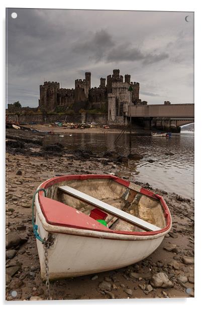  Conwy Castle Boat Acrylic by James Grant