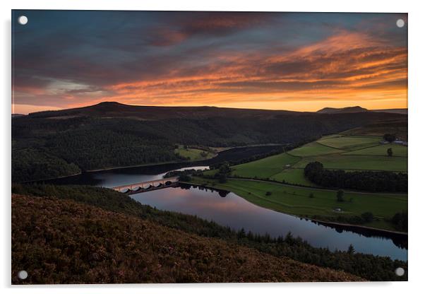  Win Hill and Ladybower Acrylic by James Grant