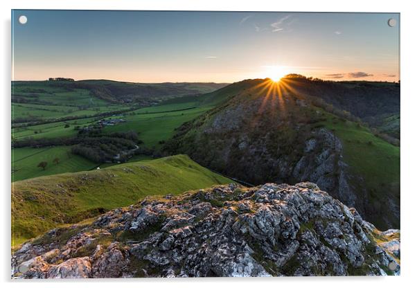  Thorpe Cloud Sunset Acrylic by James Grant