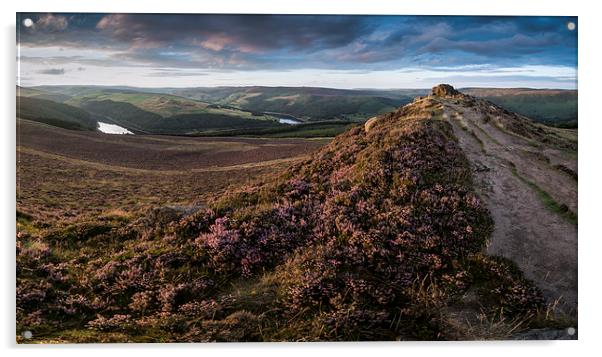  Win Hill Panoramic Acrylic by James Grant
