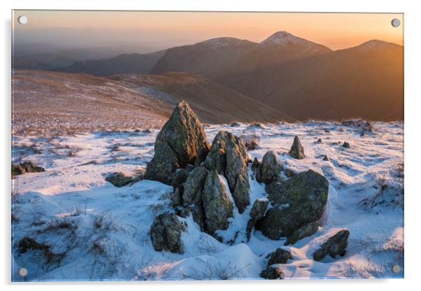 Mardale Ill Bell Sunset  Acrylic by James Grant