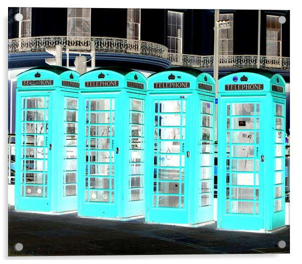 Telephone Boxes Acrylic by kelly Draper