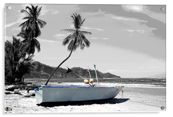 Boat on Beach Acrylic by james balzano, jr.