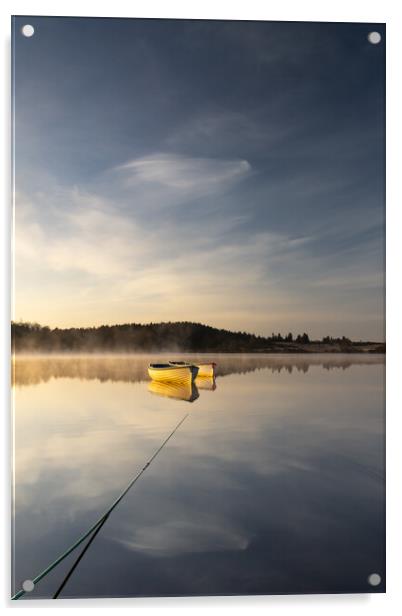 Reflections of Sunrise on Loch Rusky Acrylic by Stuart Jack