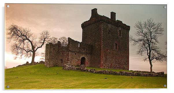 Threatening Skies over Balvaird Castle Acrylic by Stuart Jack