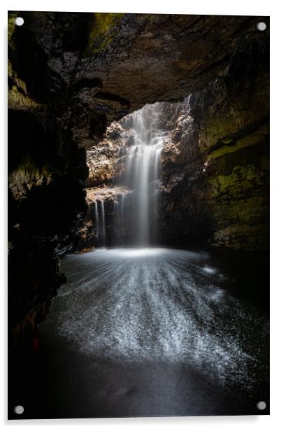 The Enigmatic Smoo Cave Waterfall Acrylic by Stuart Jack