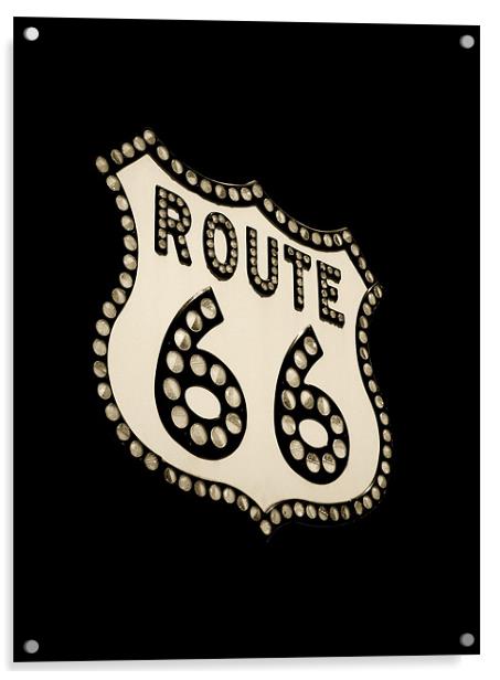 Route 66 (black and white) Acrylic by Heather Newton