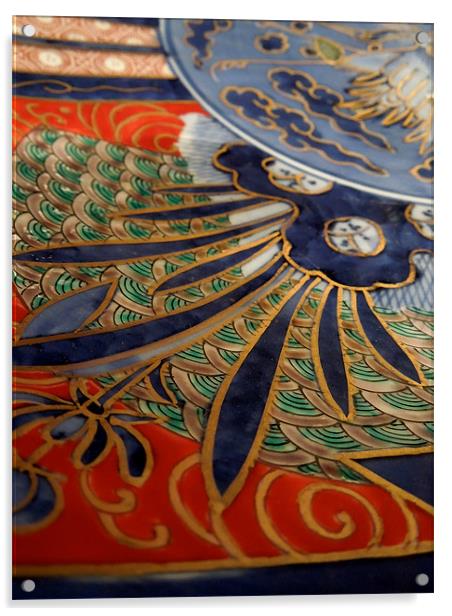 oriental plate Acrylic by Heather Newton