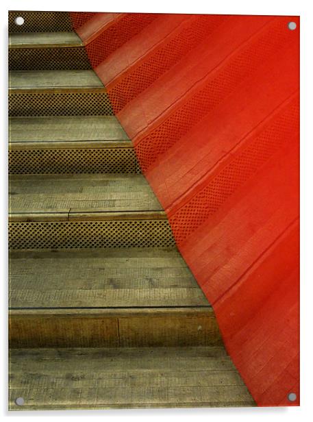 red stairs Acrylic by Heather Newton