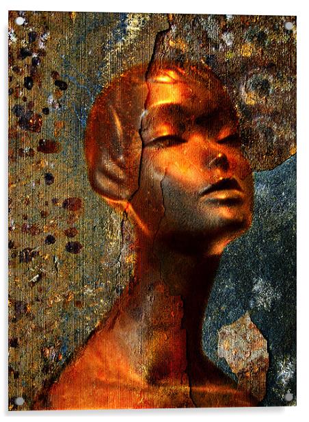 rust and bronze Acrylic by Heather Newton