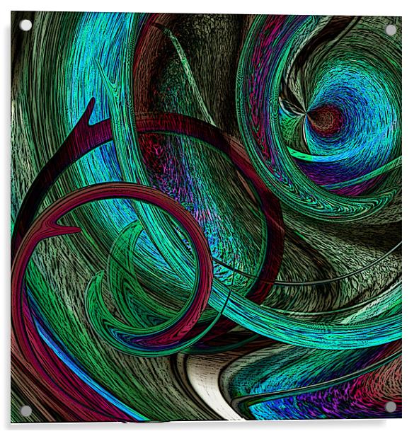 peacock swirls Acrylic by Heather Newton