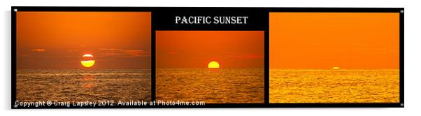pacific sunset triptych Acrylic by Craig Lapsley