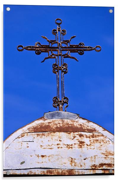 Old rusty church cross Acrylic by Craig Lapsley