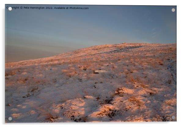 Snowy Moorland on Dartmoor Acrylic by Pete Hemington