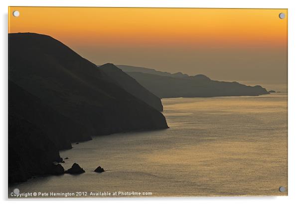 Sunset on the North Devon coast Acrylic by Pete Hemington