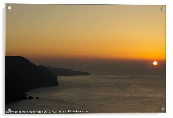 Sunset on the North Devon coast Acrylic by Pete Hemington