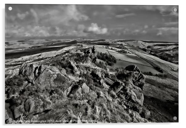 Ramshaw Rocks in Staffordshire Acrylic by Pete Hemington