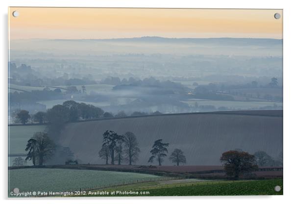 Misty morning view Acrylic by Pete Hemington