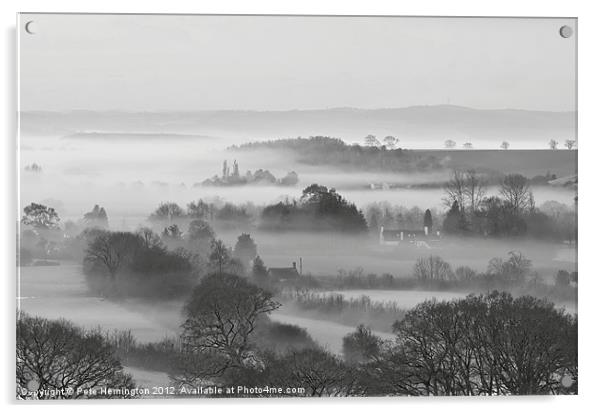 Mist in the Exe Valley Acrylic by Pete Hemington