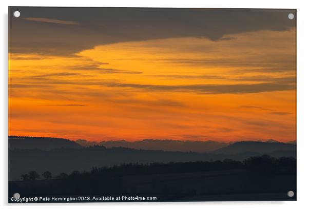 Bradninch sunrise Acrylic by Pete Hemington