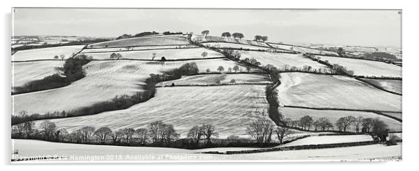 From Raddon Top in the snow Acrylic by Pete Hemington