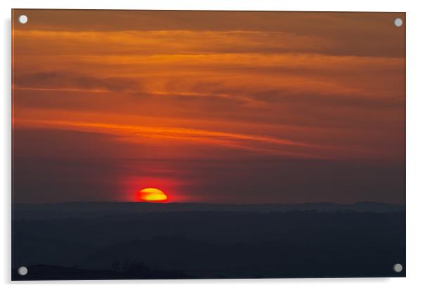 Devon Sunset Acrylic by Pete Hemington