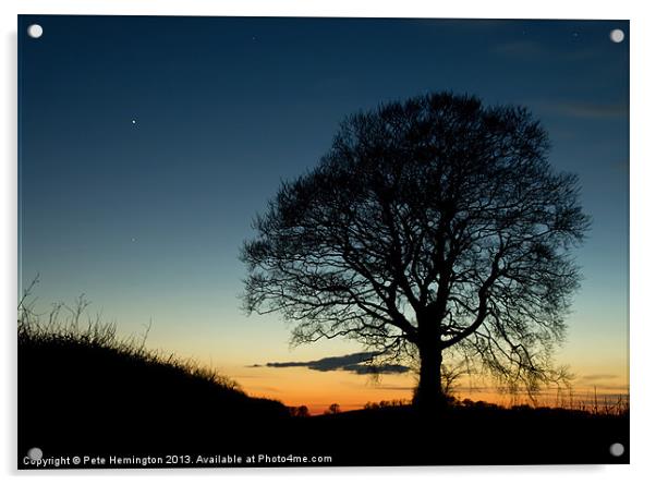 Silhouette, sunset and star Acrylic by Pete Hemington