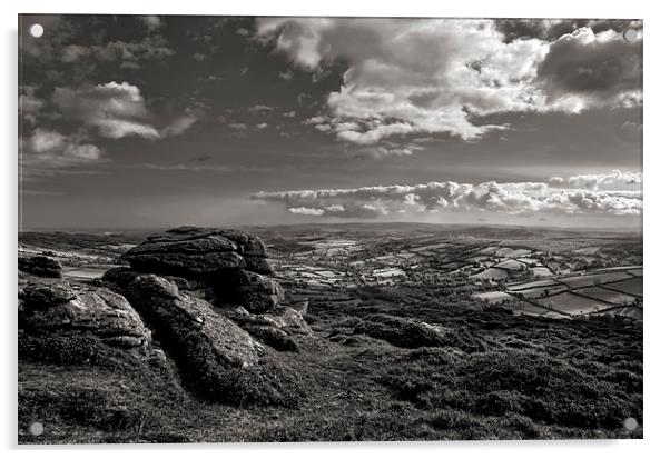 Widecombe in the Moor Acrylic by Pete Hemington