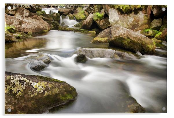 West Okement River Acrylic by Pete Hemington