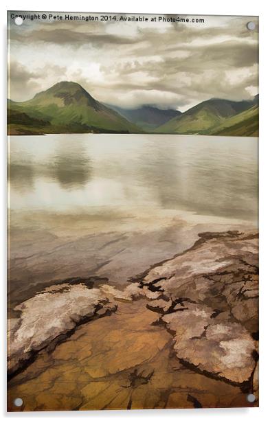 Artistic view of Wastwater in Lake District Acrylic by Pete Hemington