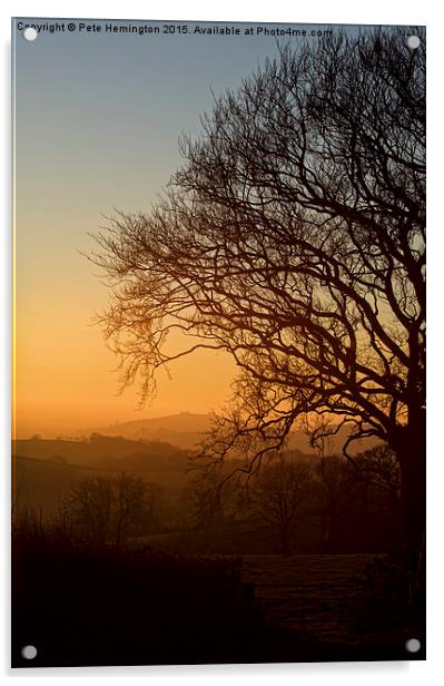 Raddon Hill at sunset Acrylic by Pete Hemington