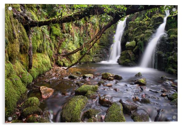 Venford Waterfall on Dartmoor Acrylic by Pete Hemington