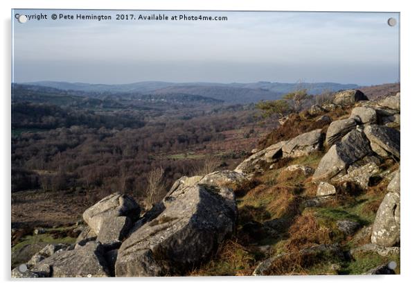 Becka brook vale from Holwell Tor Acrylic by Pete Hemington