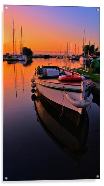 Boats on the Exeter Canal Acrylic by Pete Hemington