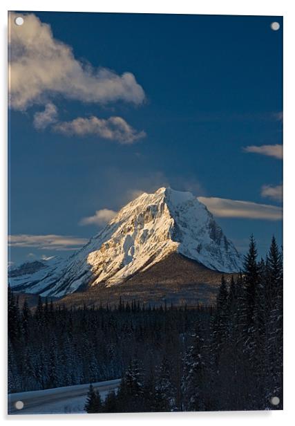 Mount Edith Cavell - Alberta Acrylic by Pete Hemington