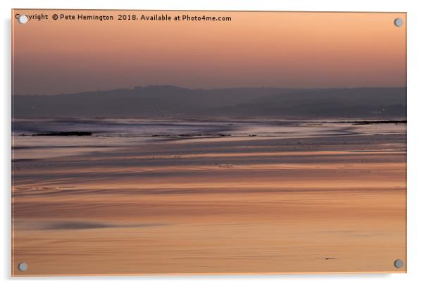 Exmouth beach at sunset Acrylic by Pete Hemington