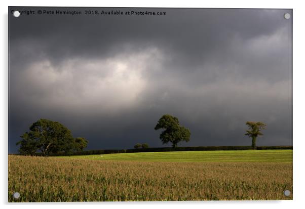 Storm brewing over Devon Acrylic by Pete Hemington