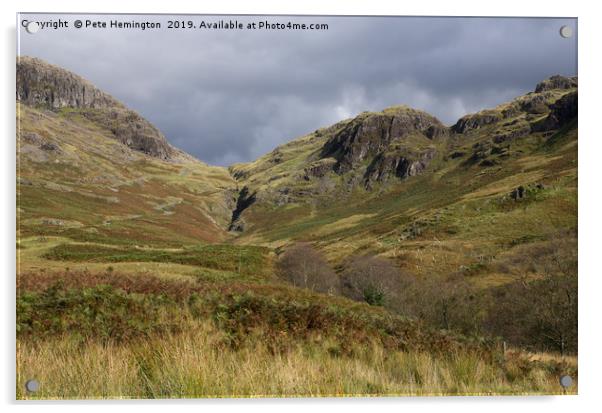 The Hardknott Pass Acrylic by Pete Hemington