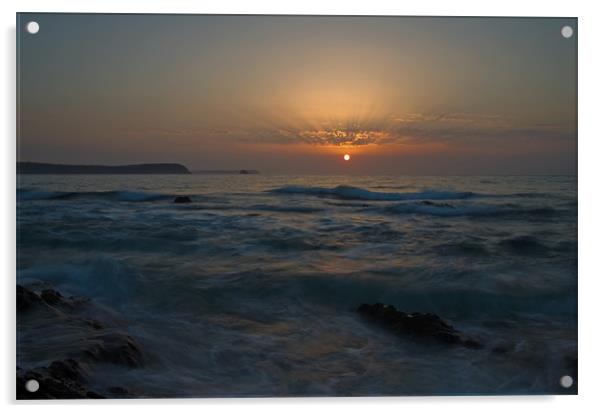 Sunrise at Portscatho Acrylic by Pete Hemington