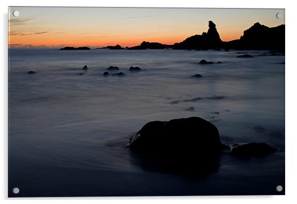 Sunset over the sea at Hartland Acrylic by Pete Hemington