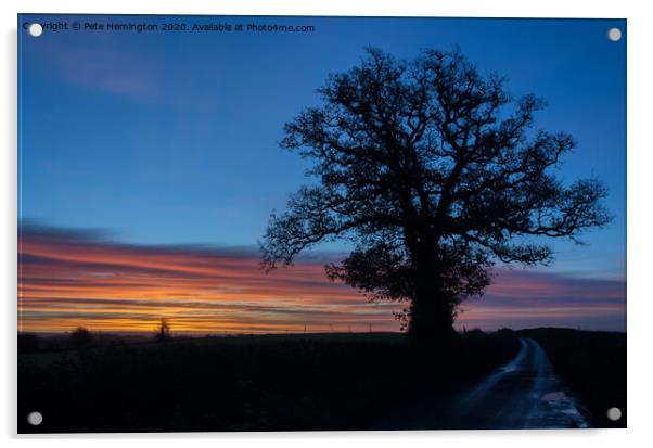 Lone tree at sunrise Acrylic by Pete Hemington