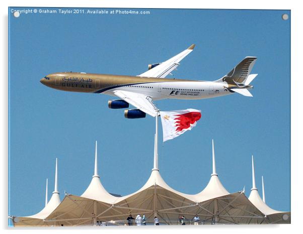 GULF AIR A340 Acrylic by Graham Taylor