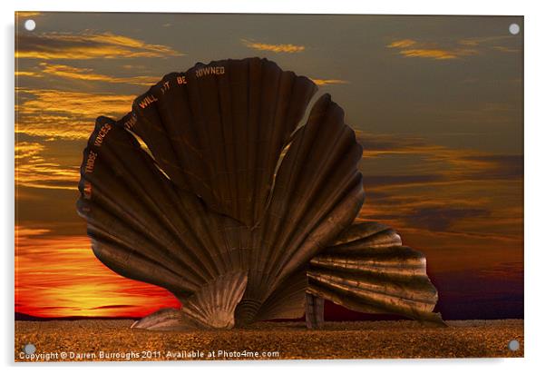 Scallop Sunrise at Aldeburgh Acrylic by Darren Burroughs