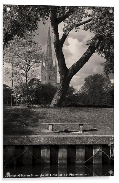 Norwich Cathedral Acrylic by Darren Burroughs