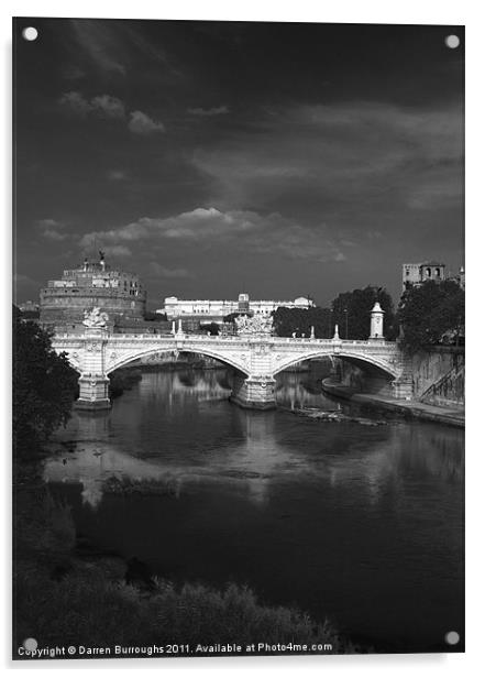 Castel Sant'Angelo Rome Acrylic by Darren Burroughs